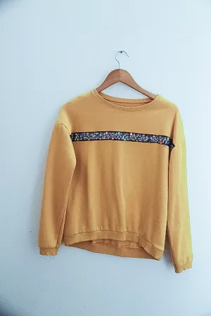 Vintage girls sequin mustard yellow sweatshirt