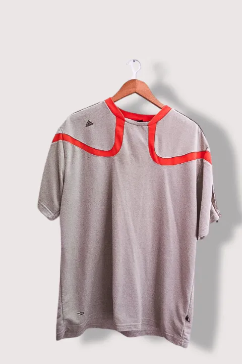 Vintage grey adidas 3 stripe sportwear tees XL