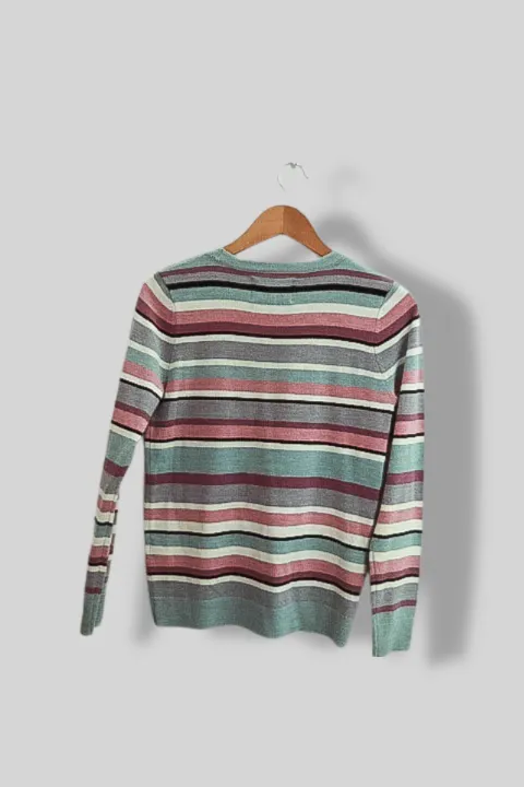 Vintage Maine ultrasoft knitwear multi stripe womens small sweatshirt