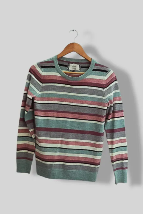Vintage Maine ultrasoft knitwear multi stripe womens small sweatshirt