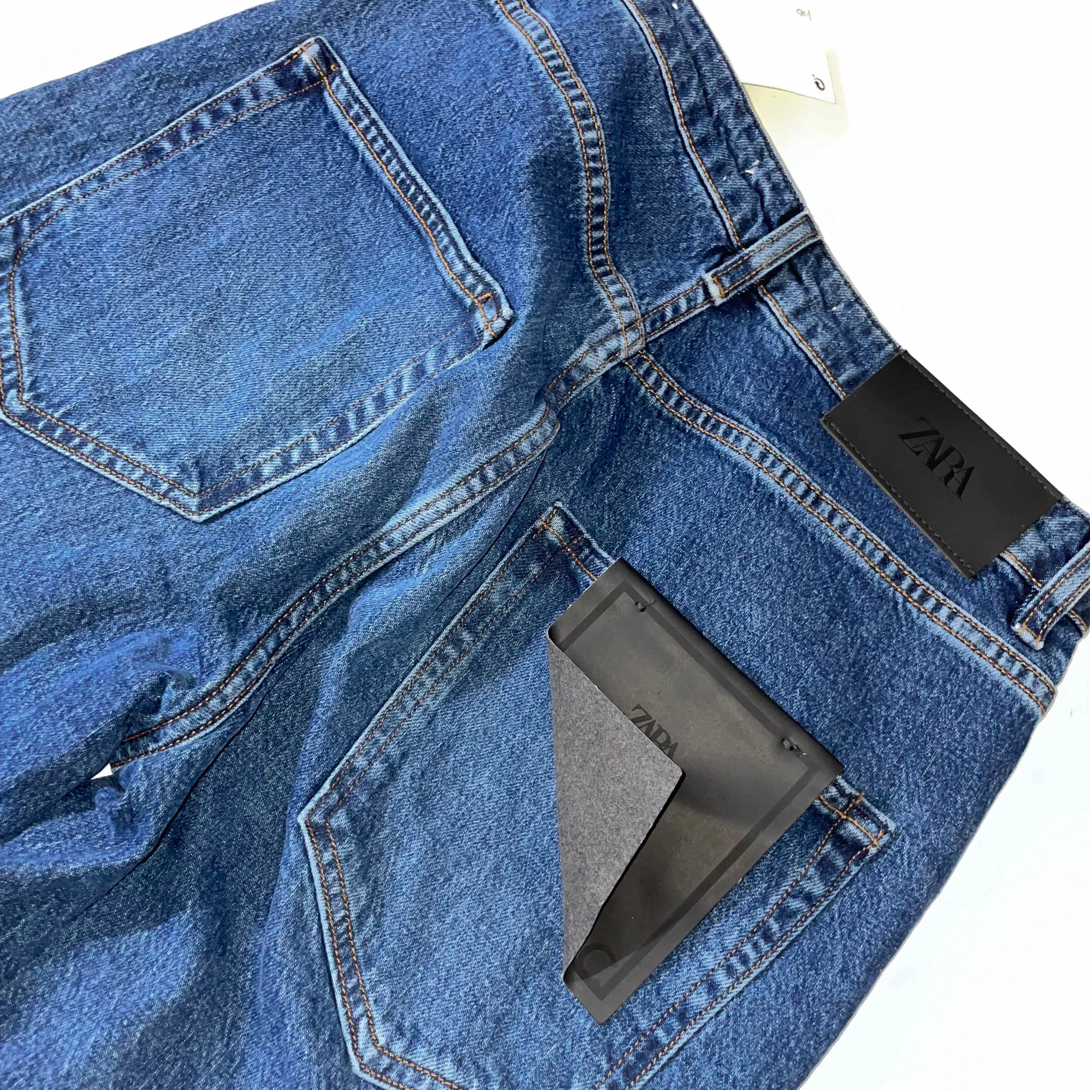 Vintage mens blue straight leg Zara jeans trouser size 36 with new tag| SKU 3704