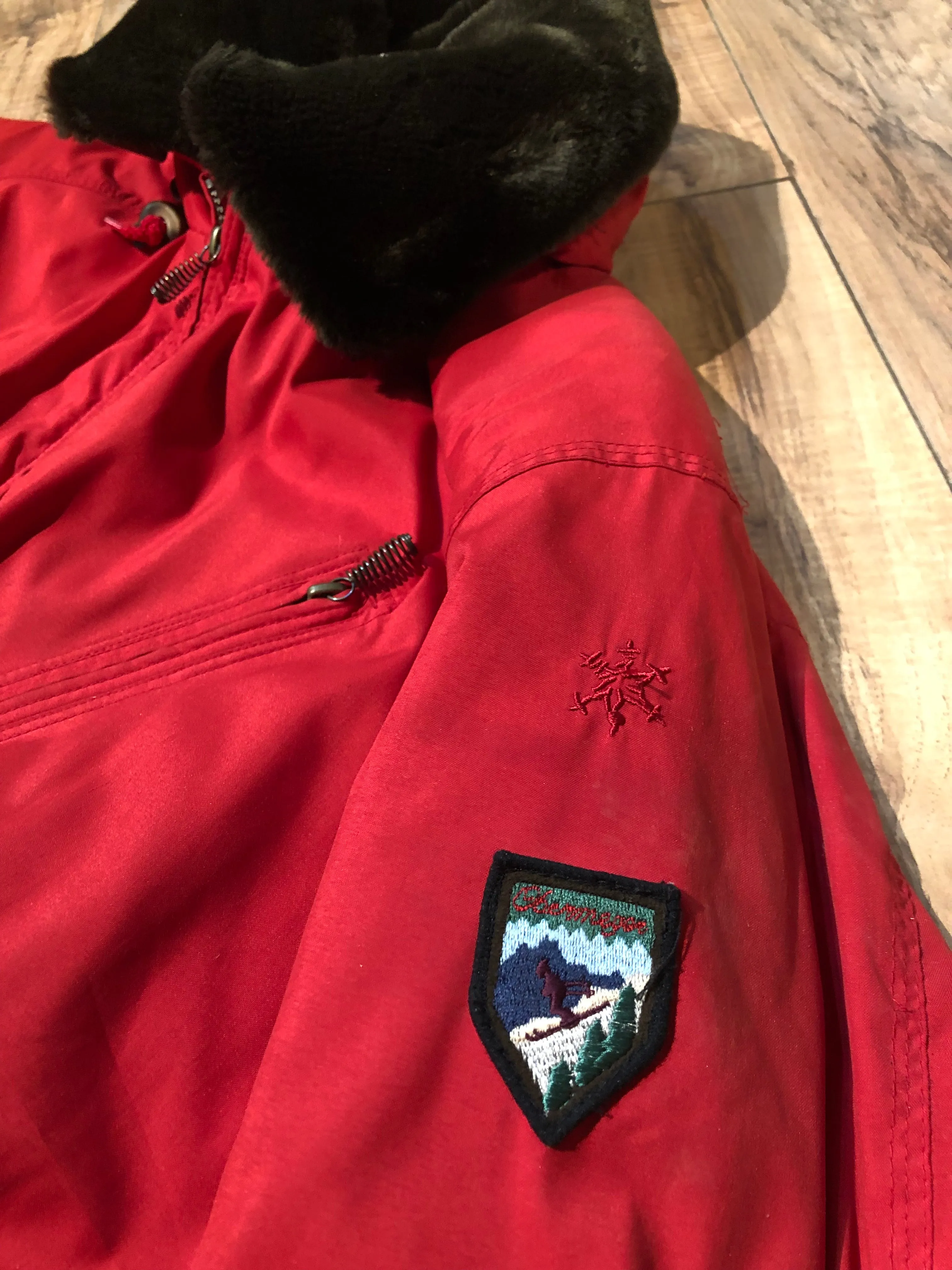 Vintage Obermeyer Red One Piece Ski Suit, Size 4