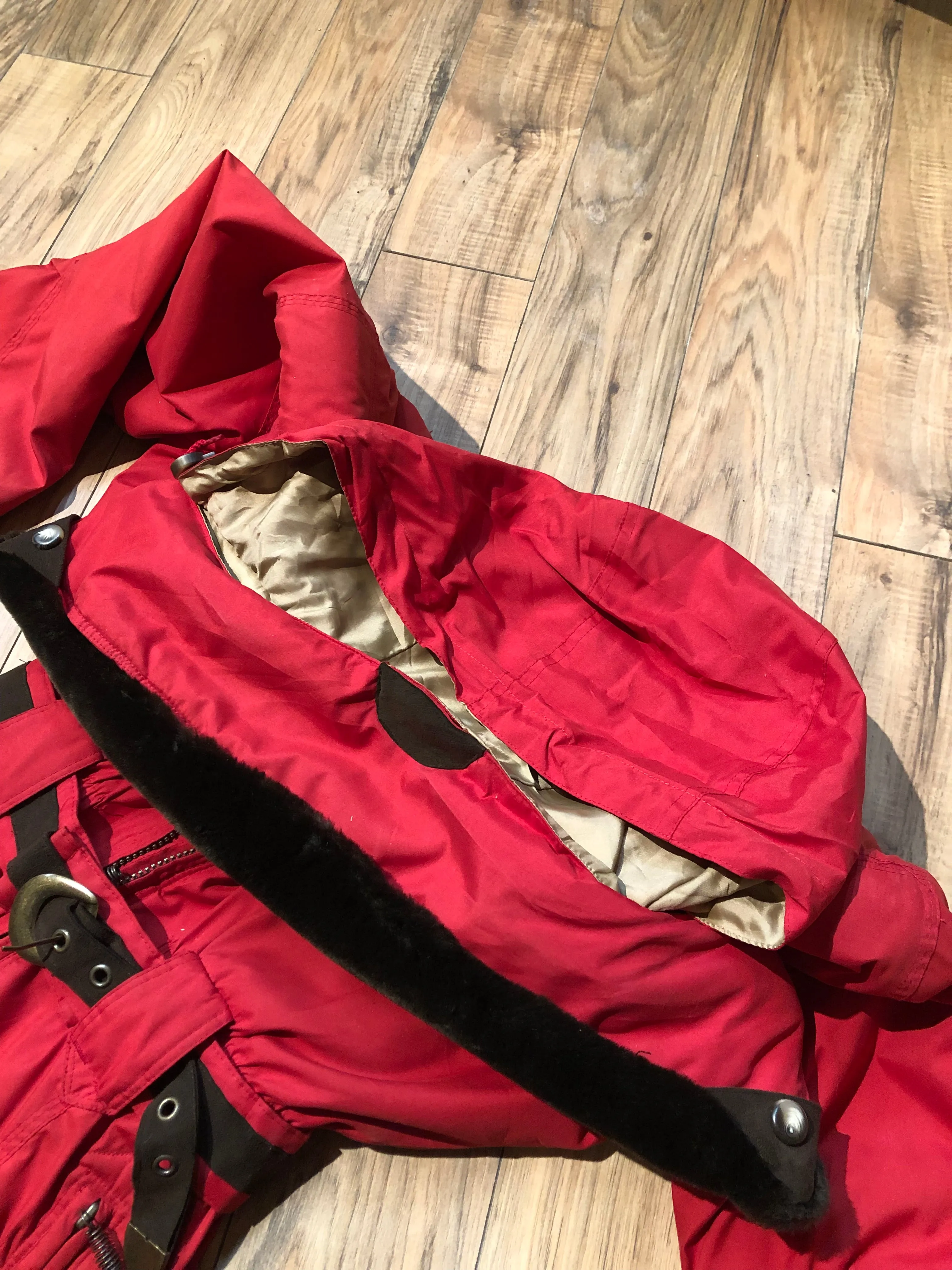 Vintage Obermeyer Red One Piece Ski Suit, Size 4