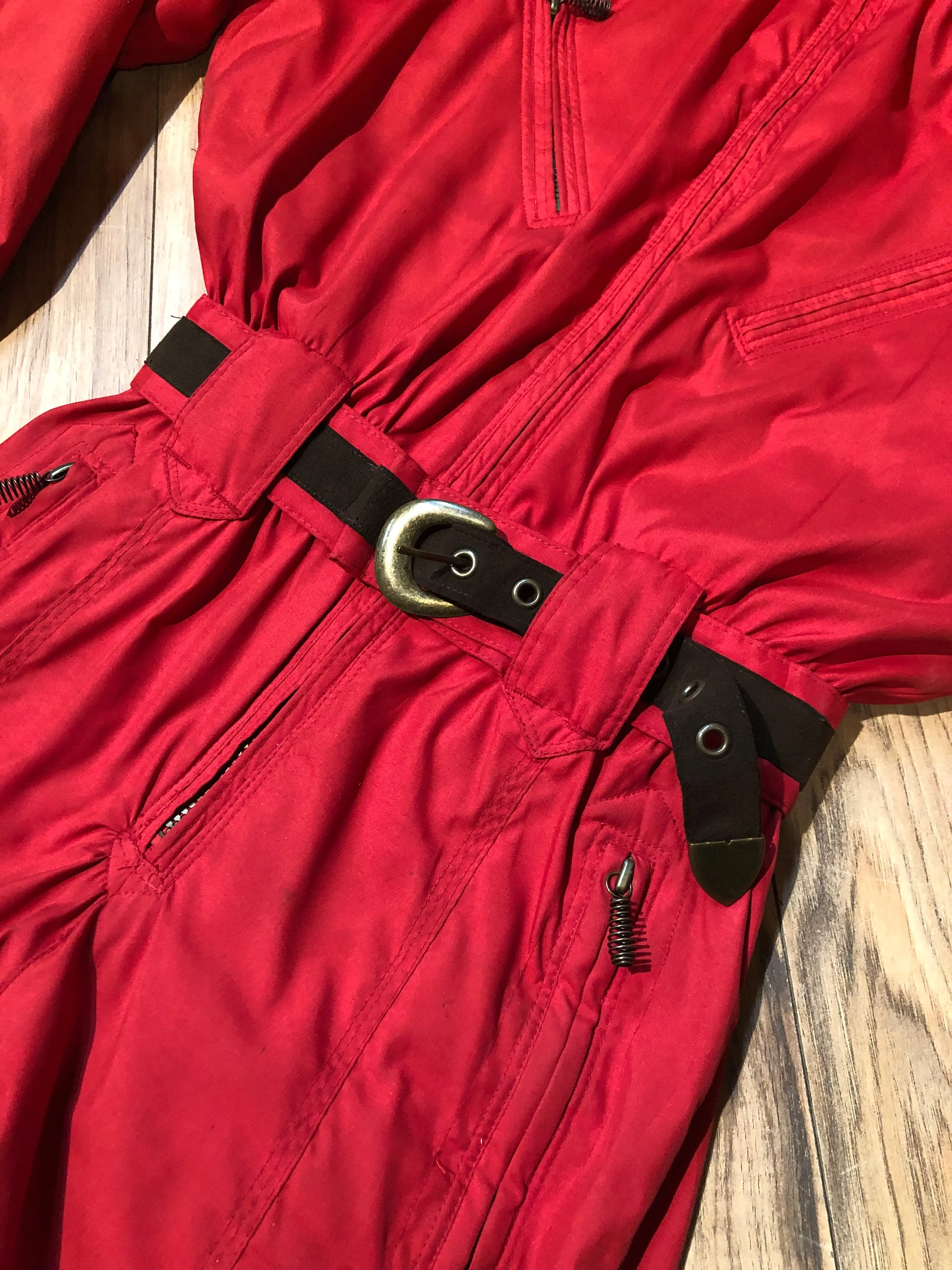 Vintage Obermeyer Red One Piece Ski Suit, Size 4