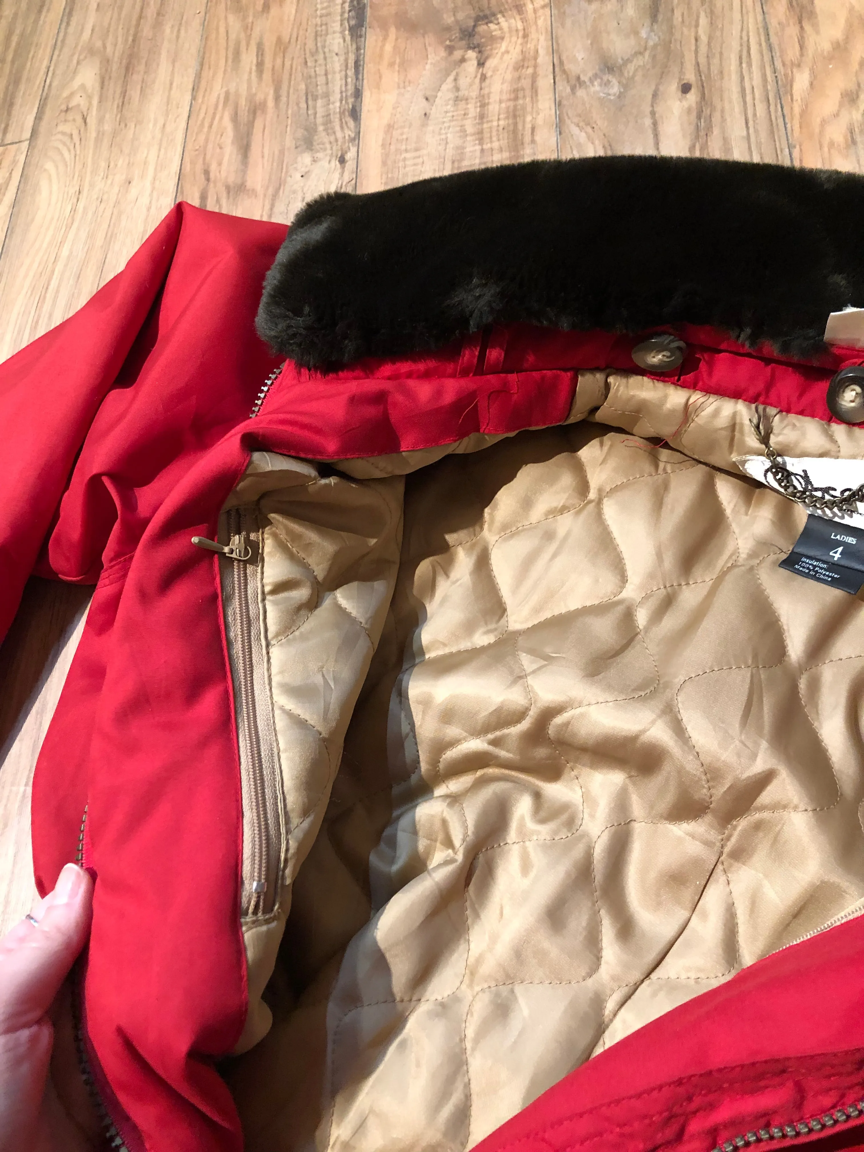 Vintage Obermeyer Red One Piece Ski Suit, Size 4