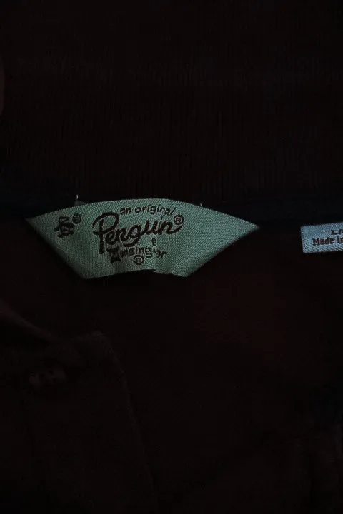Vintage Original Penguin brown large long sleeve regular fit polo shirt