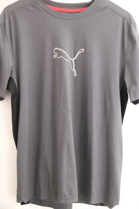 Vintage puma mens big & tall logo performance grey tees