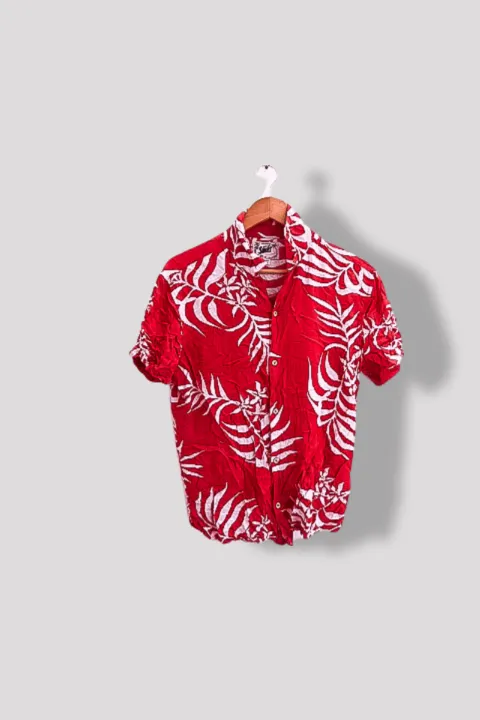 Vintage Red floral print medium hawaii shirt