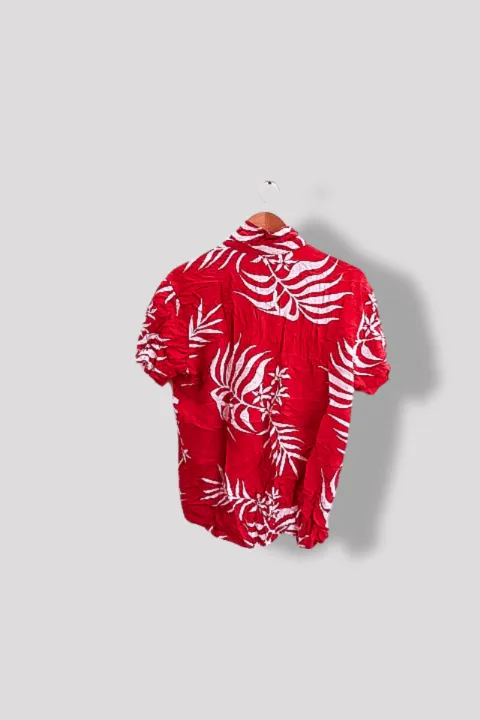 Vintage Red floral print medium hawaii shirt
