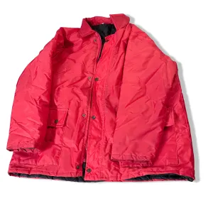 Vintage Red Insulated Padded Long Sleeve Winter Coat Jacket.
