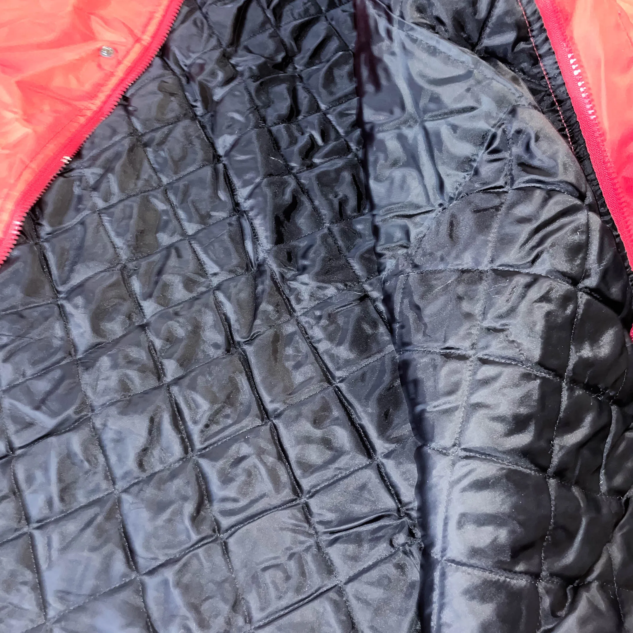 Vintage Red Insulated Padded Long Sleeve Winter Coat Jacket.