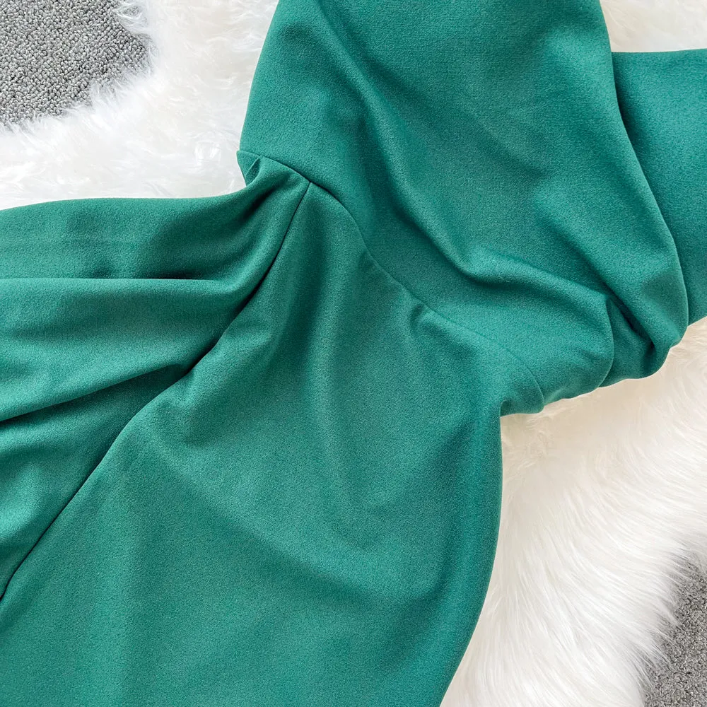 Vintage Ruffled Split Slip Dress