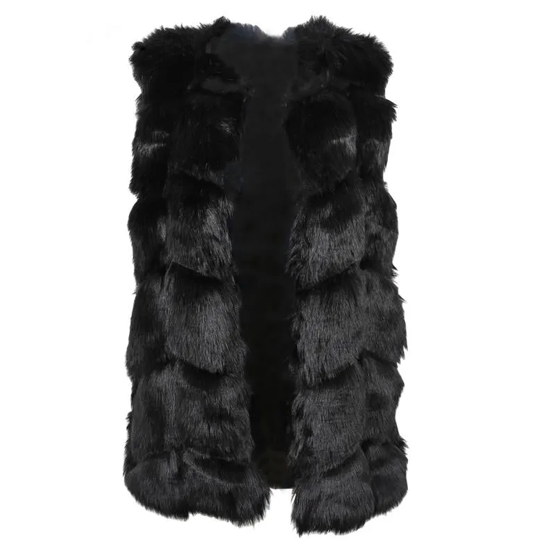 Women's Spring Vintage Fluffy Faux Fur Vest