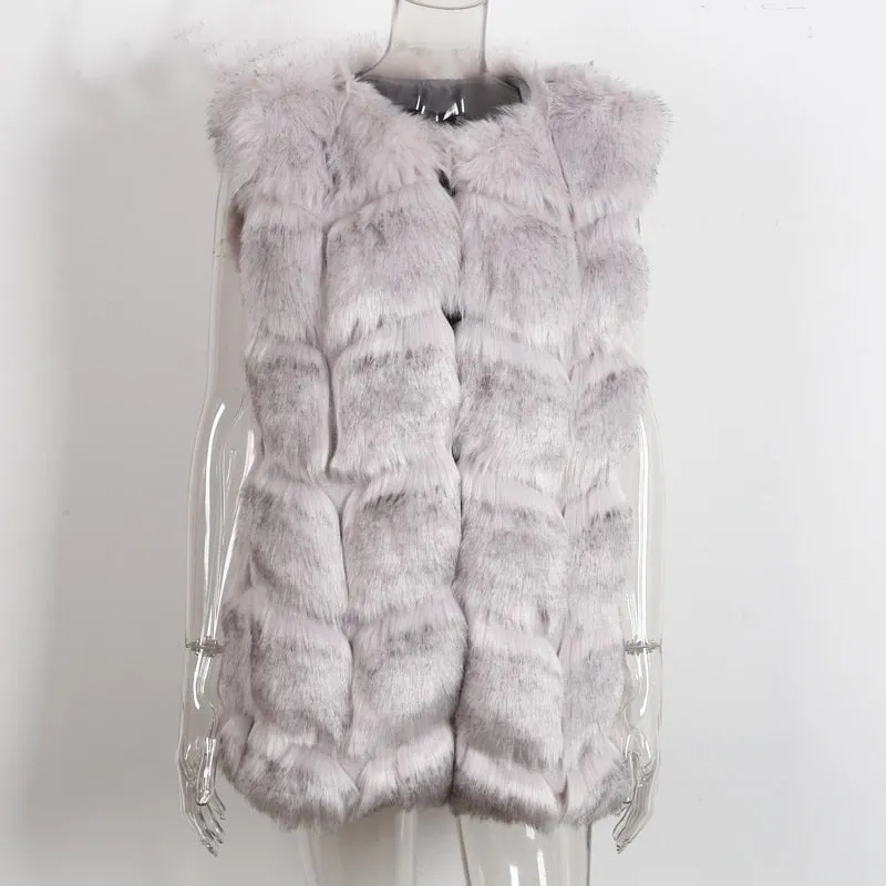 Women's Spring Vintage Fluffy Faux Fur Vest