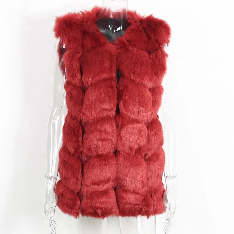 Women's Spring Vintage Fluffy Faux Fur Vest