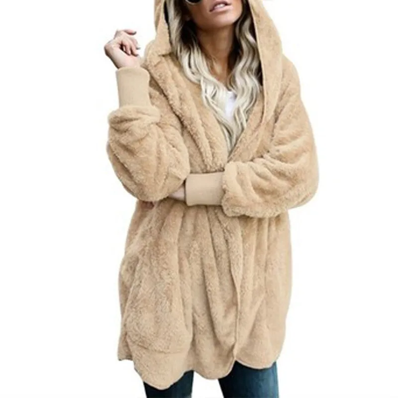 Women's Spring/Winter Warm Faux Fur Hooded Coat