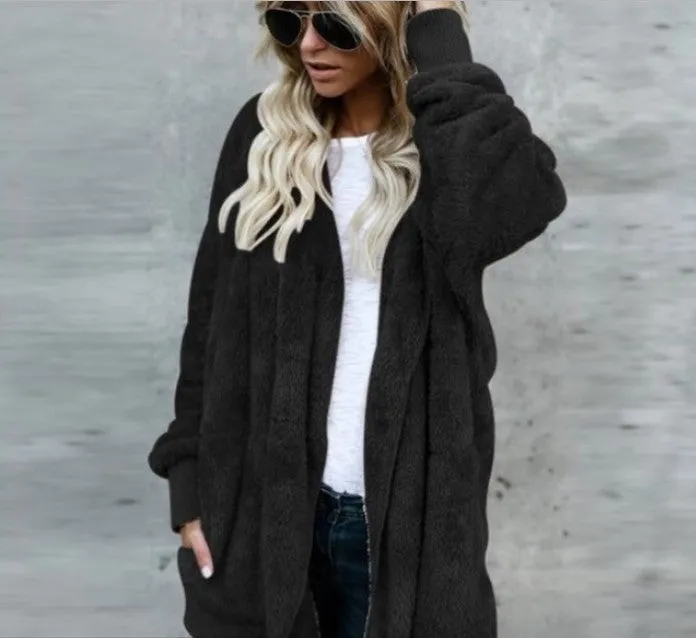 Women's Spring/Winter Warm Faux Fur Hooded Coat