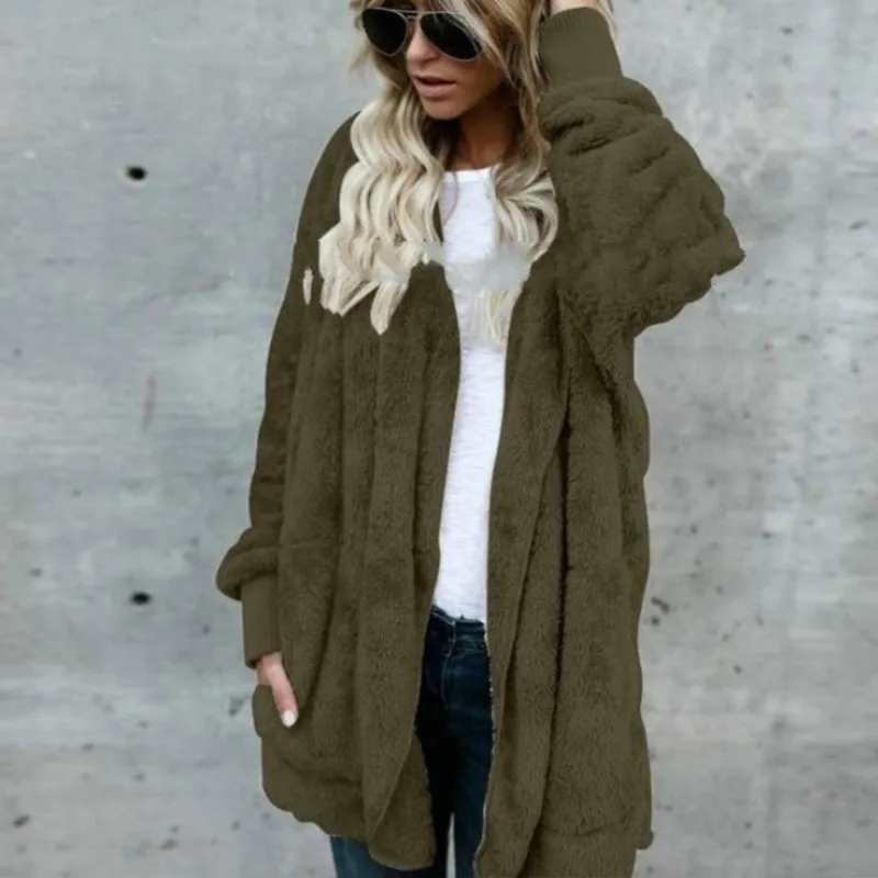 Women's Spring/Winter Warm Faux Fur Hooded Coat