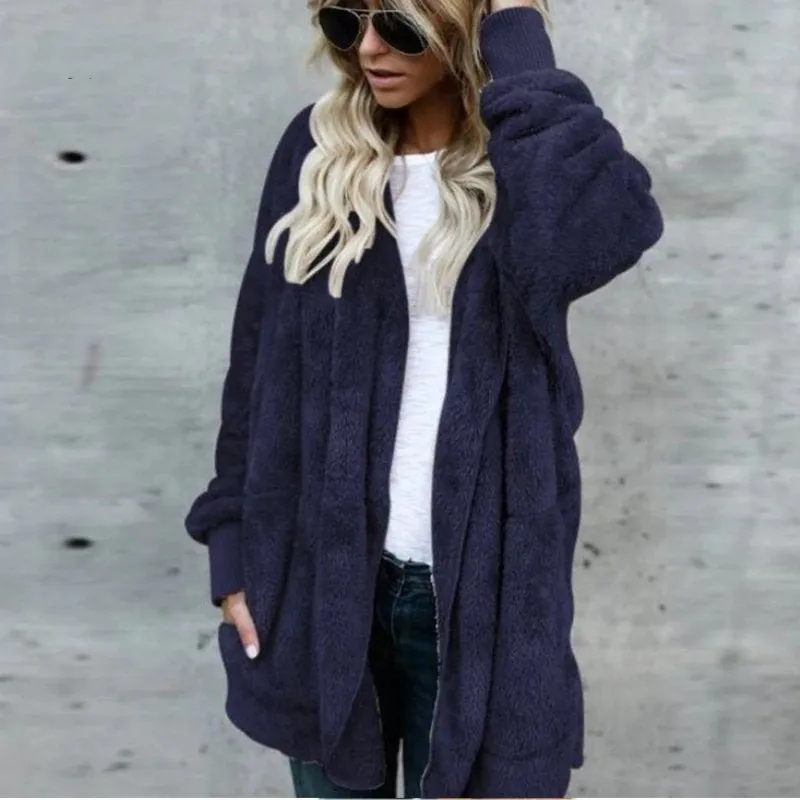 Women's Spring/Winter Warm Faux Fur Hooded Coat