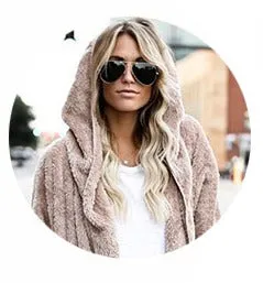 Women's Spring/Winter Warm Faux Fur Hooded Coat