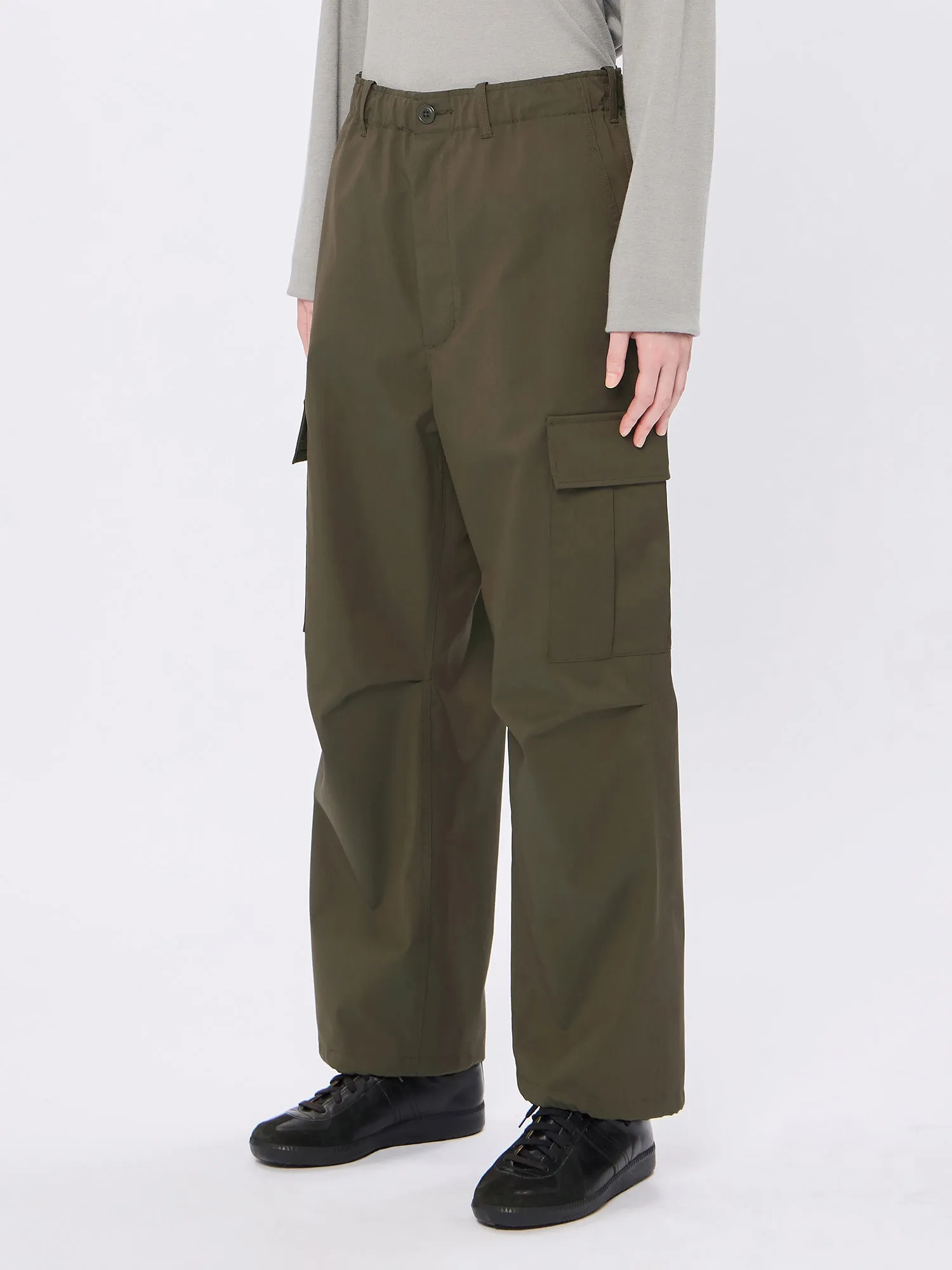 Wool Blend Twill Cargo Pants
