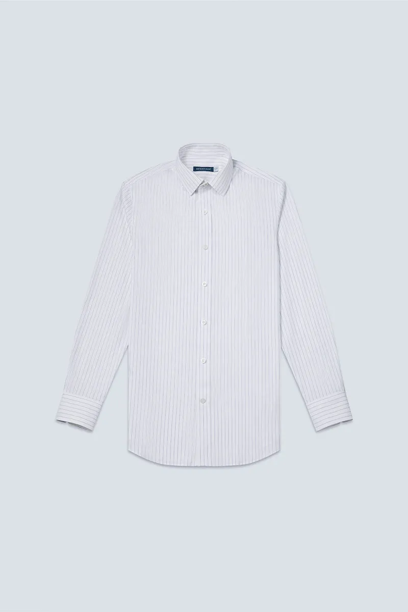 Wrinkle-Free Pinpoint Oxford Dress Shirt | Blue Stripes 9566DK