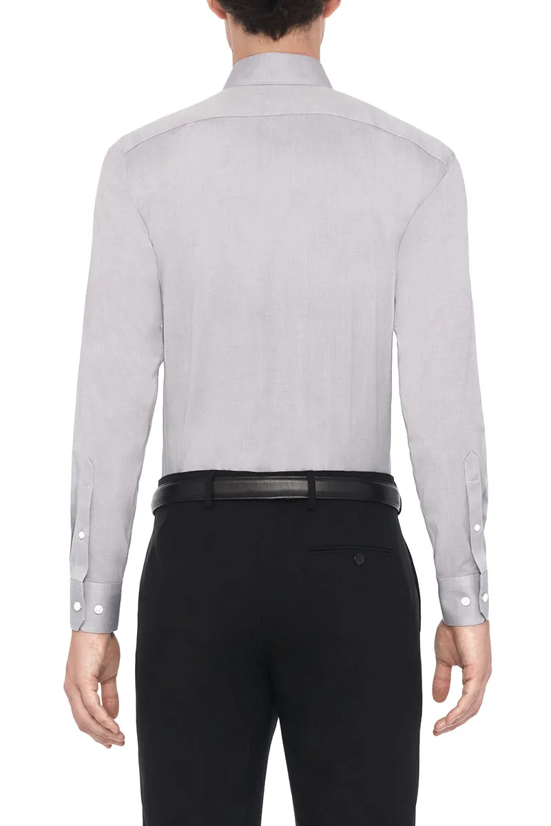 Wrinkle-Free Pinpoint Oxford Dress Shirt | Grey 11284N