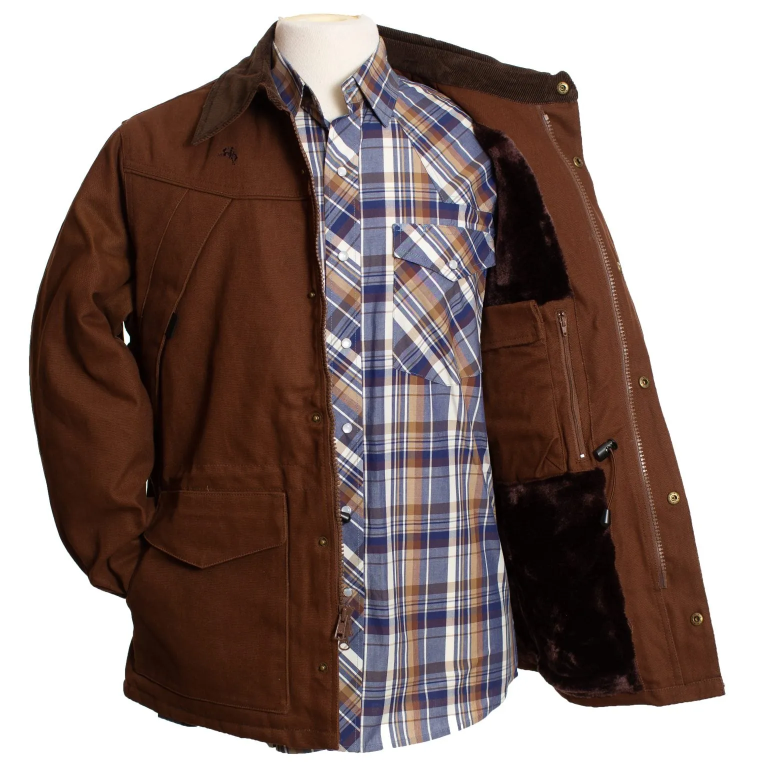Wyoming Traders Men's Big & Tall Chocolate Canvas Ranch Coat