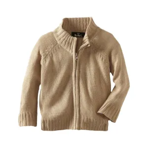 X-label Toddler Boys Full Zip Up Sweater, Khaki, Small
