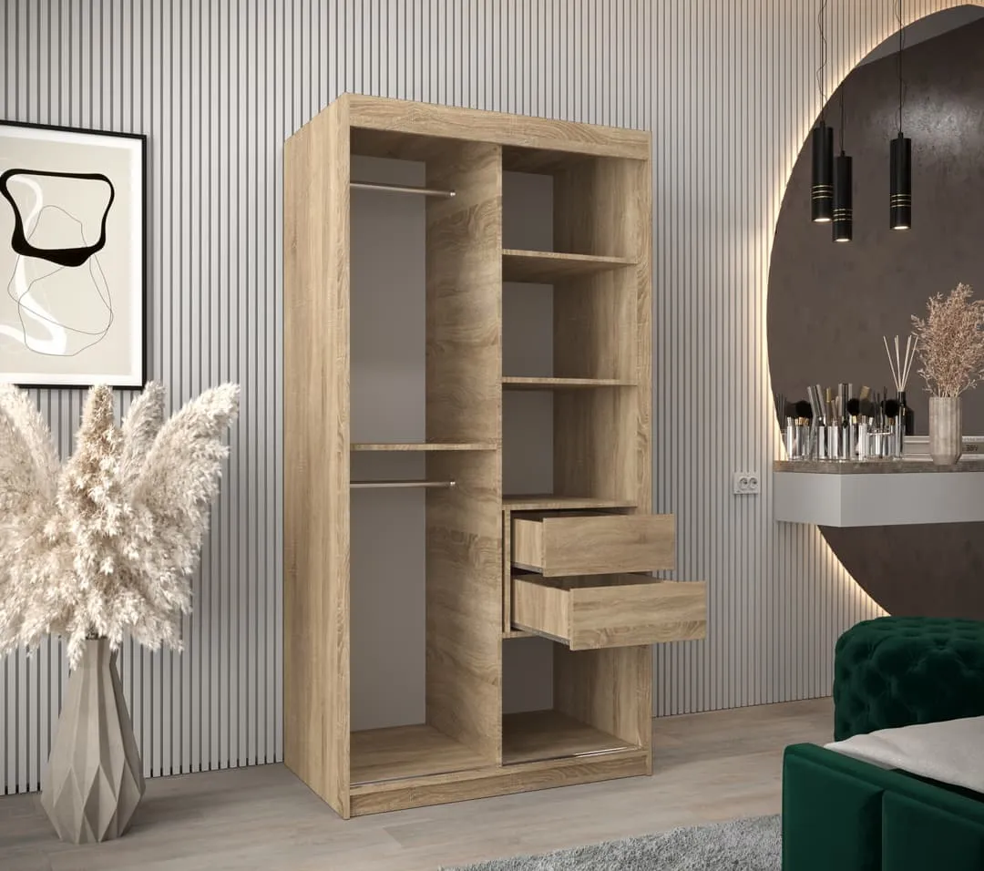 York Sliding Door Wardrobe 100cm