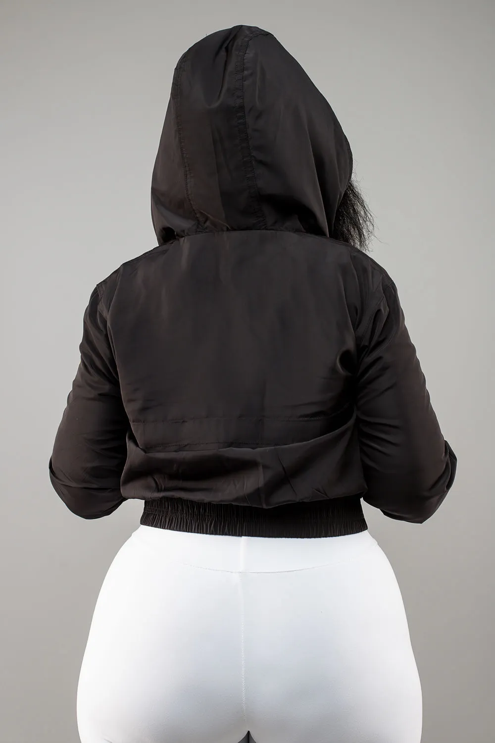 Zuma Cropped Bomber Jacket - Black